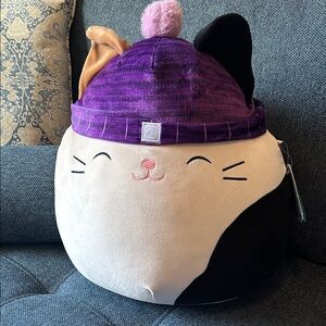 Squishmallows “Cam” Cat Plush with Purple and Black Accents - 16”